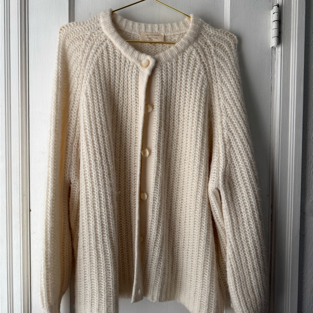 Sezane Emile Cardigan Ecru XXXL